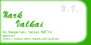 mark valkai business card